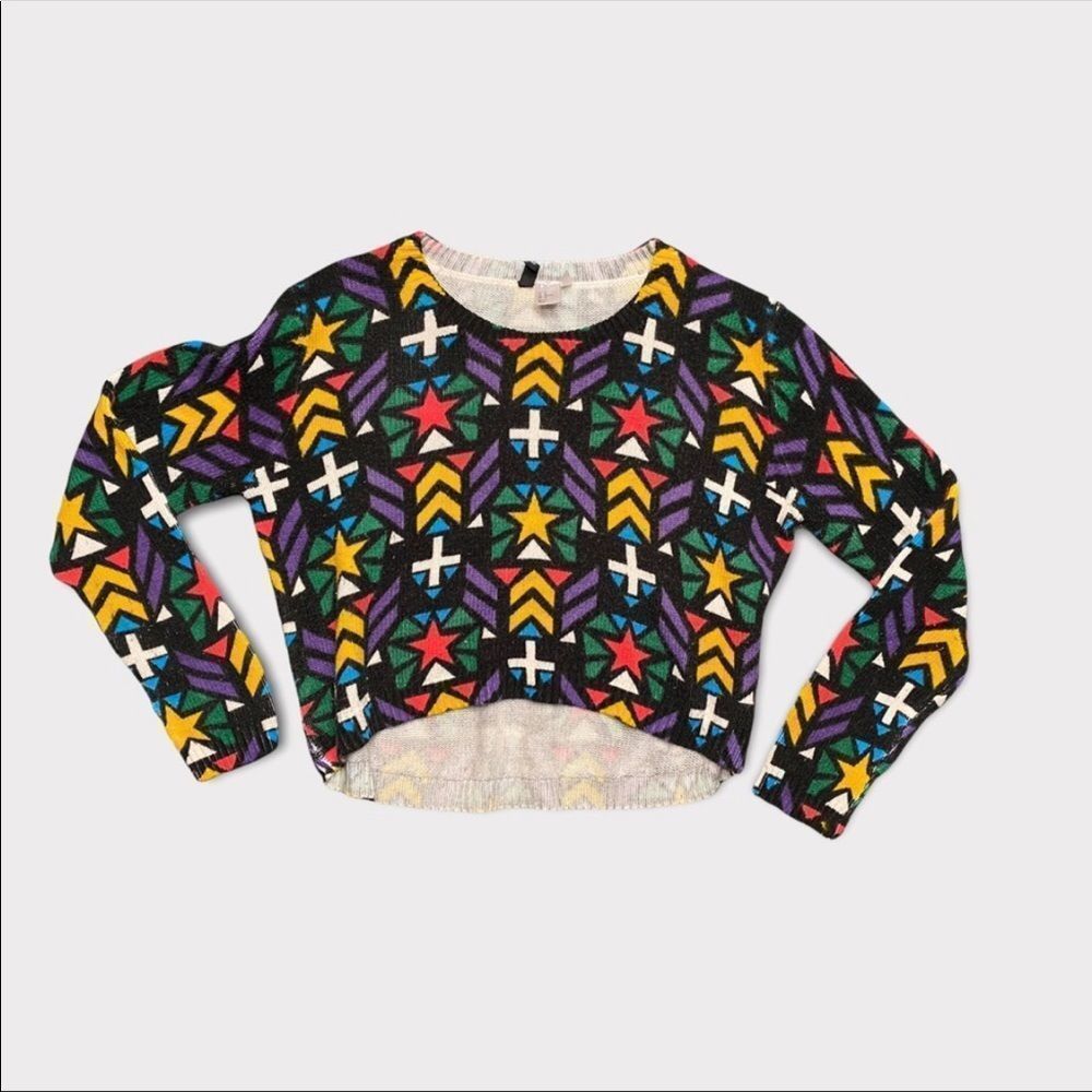 H&M | Abstract Print Crop Sweater